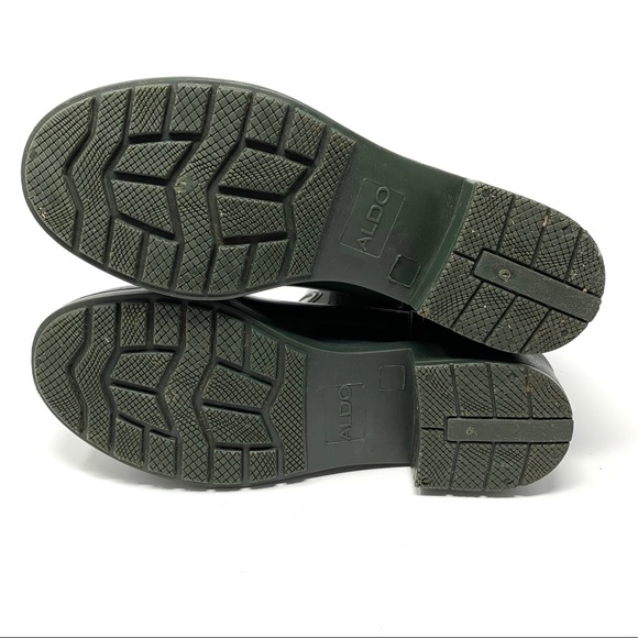 Aldo Hunter Green Rain Boots Gold Studded Size 7/8 - Picture 7 of 8